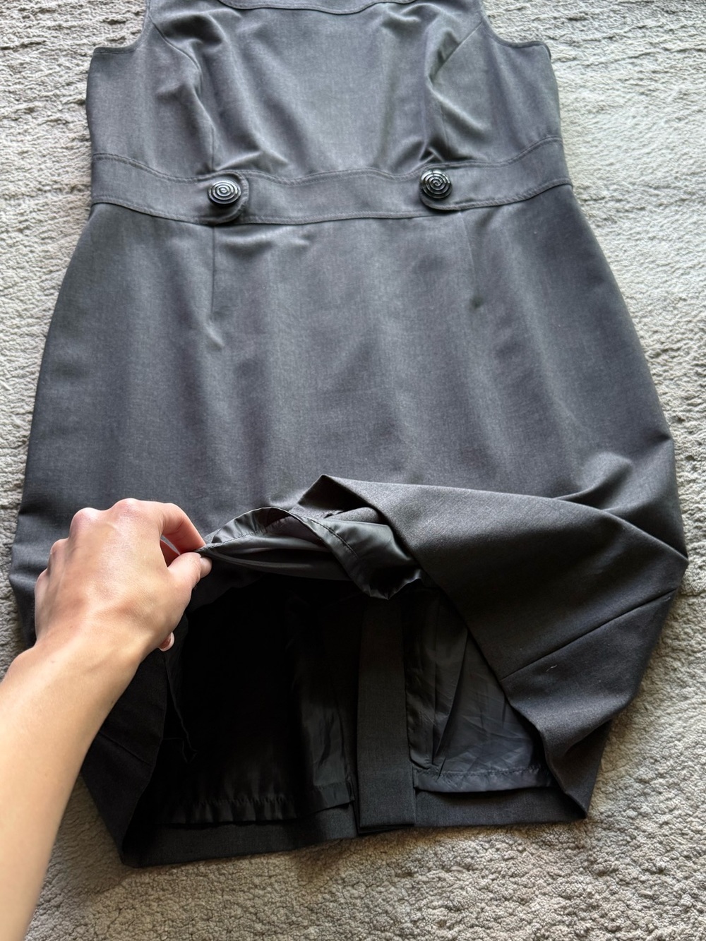 Tahari ASL Charcoal Gray Business Sheath Suit Dress | 16 - Picture 7 of 7